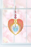 Carded Angel Wing Heart - Rose