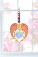 Carded Angel Wing Heart - Ruby