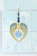 Carded Angel Wing Heart - Sapphire