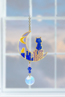 Carded Crystal Dreams Cats on Roof - Moonlight