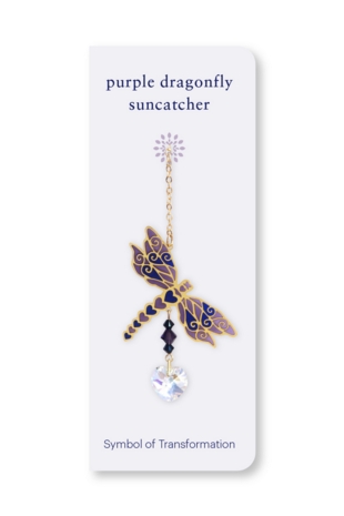 Carded Crystal Dreams Dragonfly - Deep Purple