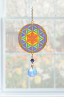 Carded Crystal Dreams Flower of Life - Rainbow