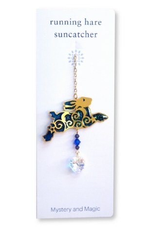 Carded Crystal Dreams Running Hare - Dark Blue