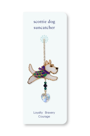 Carded Crystal Dreams Scottie Dog Purple Green