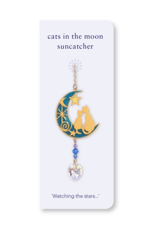 Carded Crystal Dreams Two Cats Moon - Moonlight
