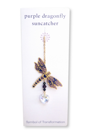 Carded Crystal Dreams Dragonfly - Deep Purple