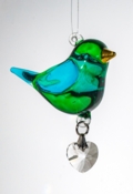 Fantasy Glass Pretty Little Bird - Emerald