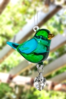 Fantasy Glass Pretty Little Bird - Emerald