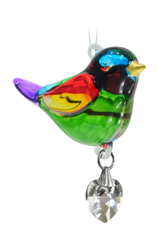 Fantasy Glass Pretty Little Bird - Rainbow