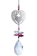 Crystal Fantasy Angel Wing Heart - Deep Rose