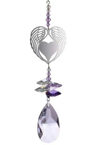 Crystal Fantasy Angel Wing Heart - Purple