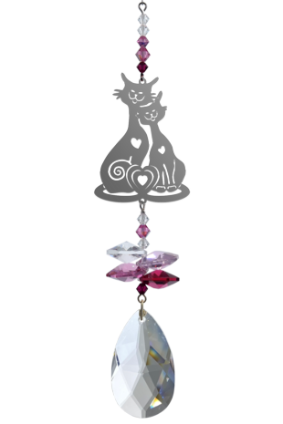 Crystal Fantasy Cats in Love - Deep Rose
