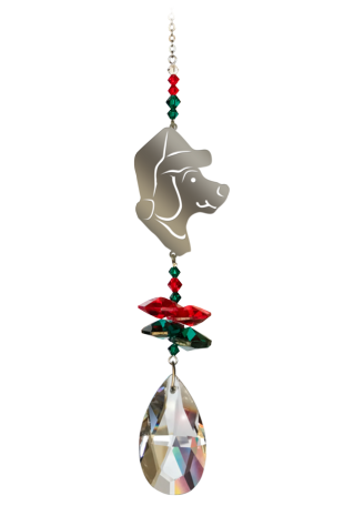 Crystal Fantasies Dog with Hat - Red Green