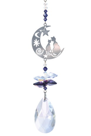 Crystal Fantasy Two Cats - Purple