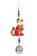Crystal Dreams Cat with Hat - Red Green