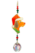 Crystal Dreams Dog with Hat - Red Green