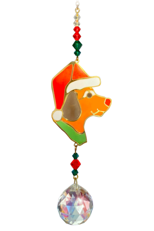 Crystal Dreams Dog with Hat - Red Green