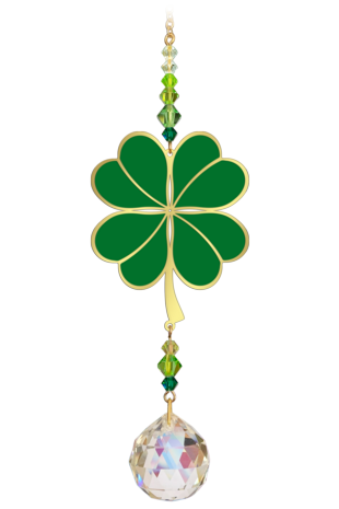 Crystal Dream Four Leaf Clover Green