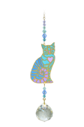 Crystal Dreams Sitting Cat Heart - Aurora