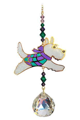 Crystal Dreams Scottie Dog Purple Green