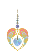 Gold Angel Wing Heart - Aurora Borealis