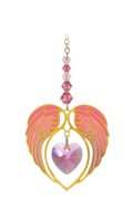 Gold Angel Wing Heart - Rose