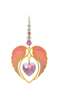 Gold Angel Wing Heart - Rose