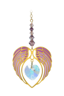 Carded Angel Wing Heart - Amethyst