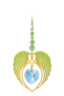 Carded Angel Wing Heart - Peridot