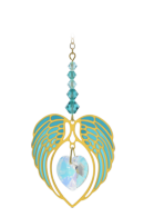 Carded Angel Wing Heart - Blue Zircon