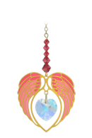 Carded Angel Wing Heart - Ruby