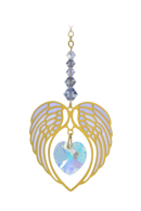 Carded Angel Wing Heart - Light Amethyst