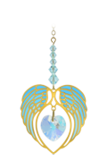 Angel Wing Heart - Aquamarine