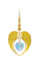 Carded Angel Wing Heart - Topaz