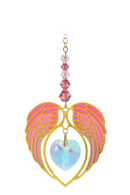 Carded Angel Wing Heart - Rose