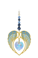 Carded Angel Wing Heart - Sapphire