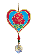 Fabulous Florals Suncatcher Rose with Heart