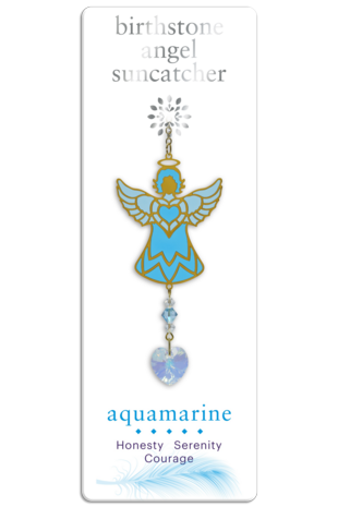 Carded Birthstone Celestial Angel - Aquamarine