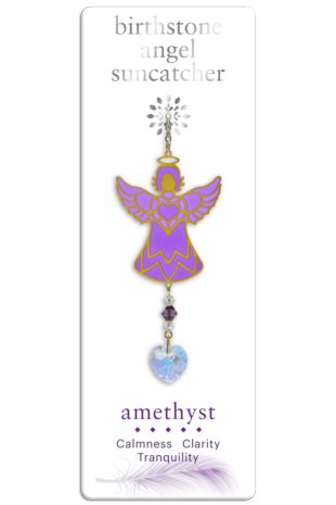 Carded Birthstone Celestial Angel - Amethyst