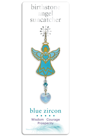 Carded Birthstone Celestial Angel - Blue Zircon