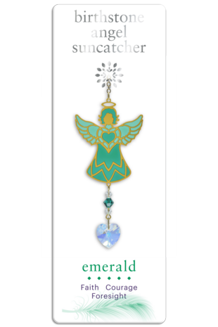 Carded Birthstone Celestial Angel - Emerald