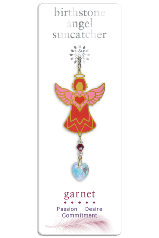 Carded Birthstone Celestial Angel - Garnet
