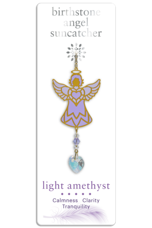 Carded Birthstone Celestial Angel - Light Amethyst