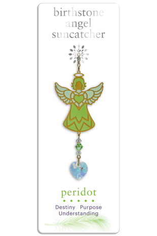 Carded Birthstone Celestial Angel - Peridot