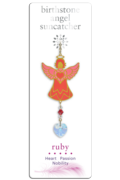 Carded Birthstone Celestial Angel - Ruby