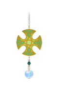 Carded Crystal Dreams Celtic Cross - Green