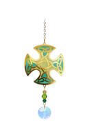 Carded Crystal Dreams Celtic Cross - Green