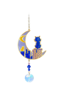 Carded Crystal Dreams Cats on Roof - Moonlight