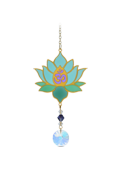 Carded Crystal Dreams Lotus with Om - Aurora