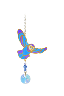 Carded Crystal Dreams Owl in Flight - Moonlight